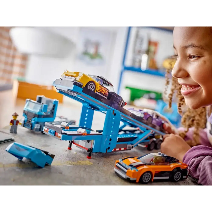 LEGO CITY 60408 Камион за превоз на автомобили със спортни