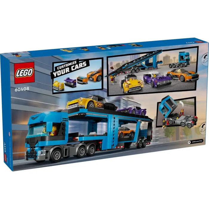 LEGO CITY 60408 Камион за превоз на автомобили със спортни