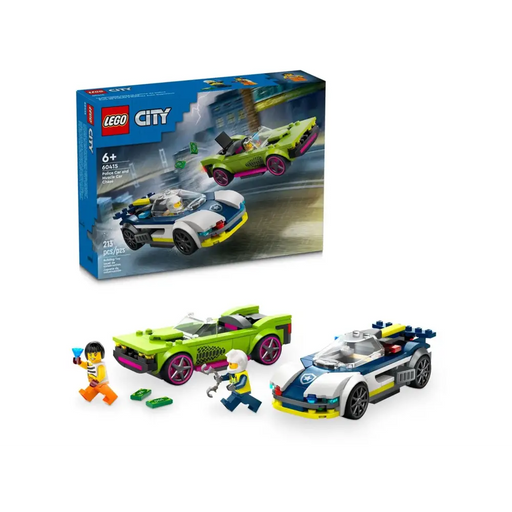 LEGO CITY 60415 ПОЛИЦЕЙСКА КОЛА И ПРЕГЛЕДВАНЕ НА МЪСКУЛ КАР