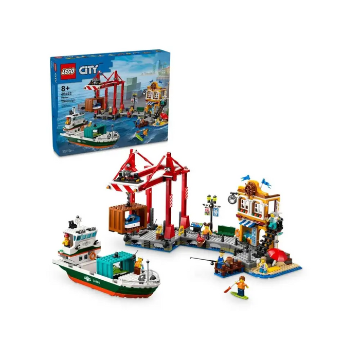 LEGO CITY 60422 Морско пристанище с товарен кораб