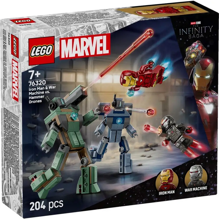 LEGO MARVEL 76320 Iron Man и War Machine срещу Hammer Drones
