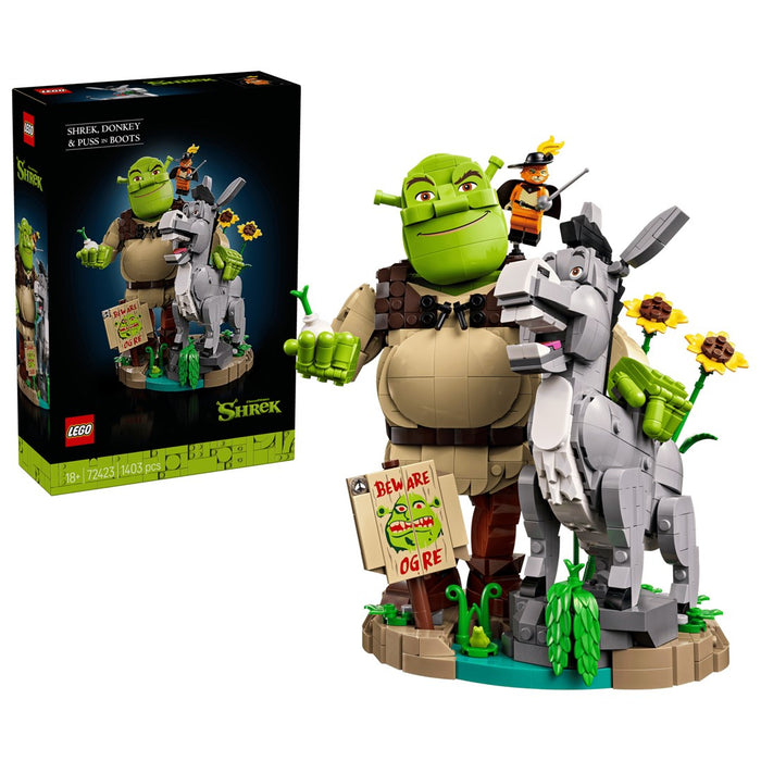 LEGO ICONS 72423 Шрек, магарето и котаракът в чизми