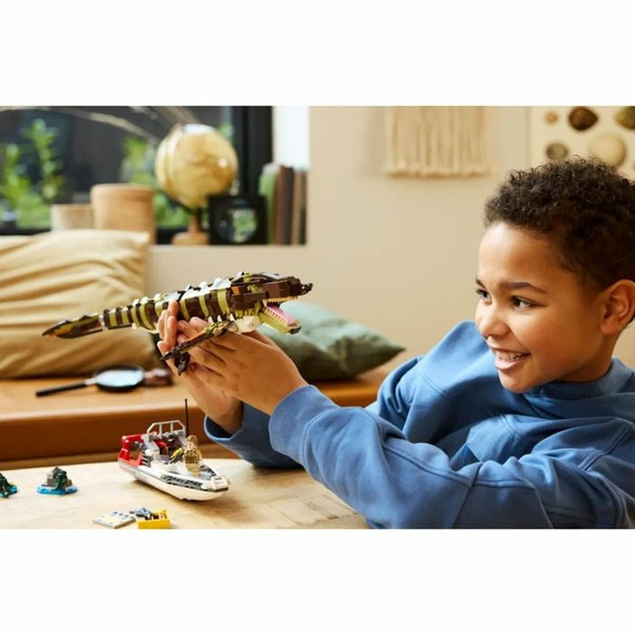 Строителна Игра Lego 76974 Jurassic World : Brick-Built Mosasaurus Boat Mission 858 Части