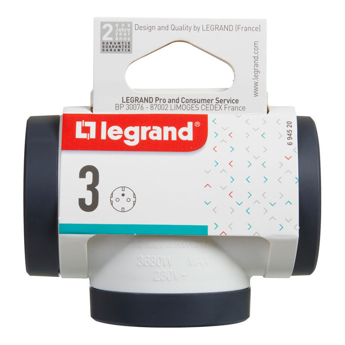 АДАПТЕР 3 ГНЕЗДА Т- ОБРАЗЕН LEGRAND 694520