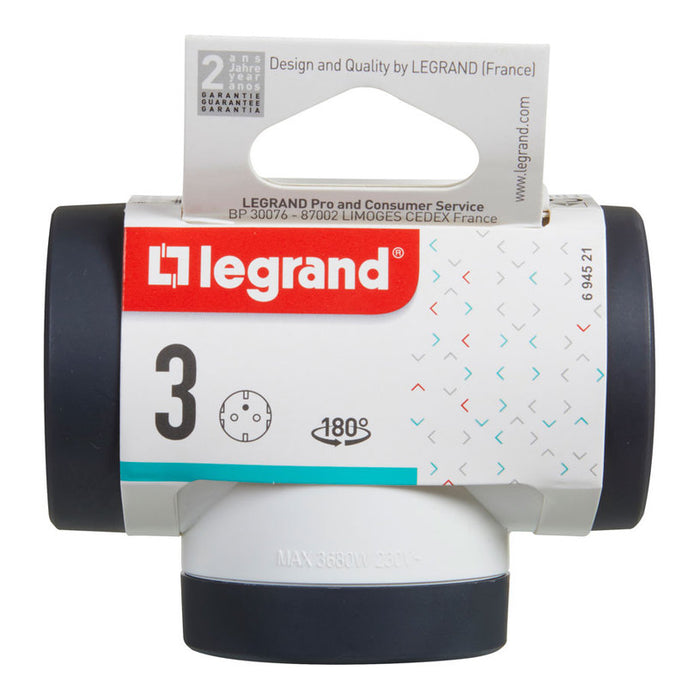 АДАПТЕР 3 ГНЕЗДА Т- ОБРАЗЕН ВЪРТЯЩ LEGRAND 694521