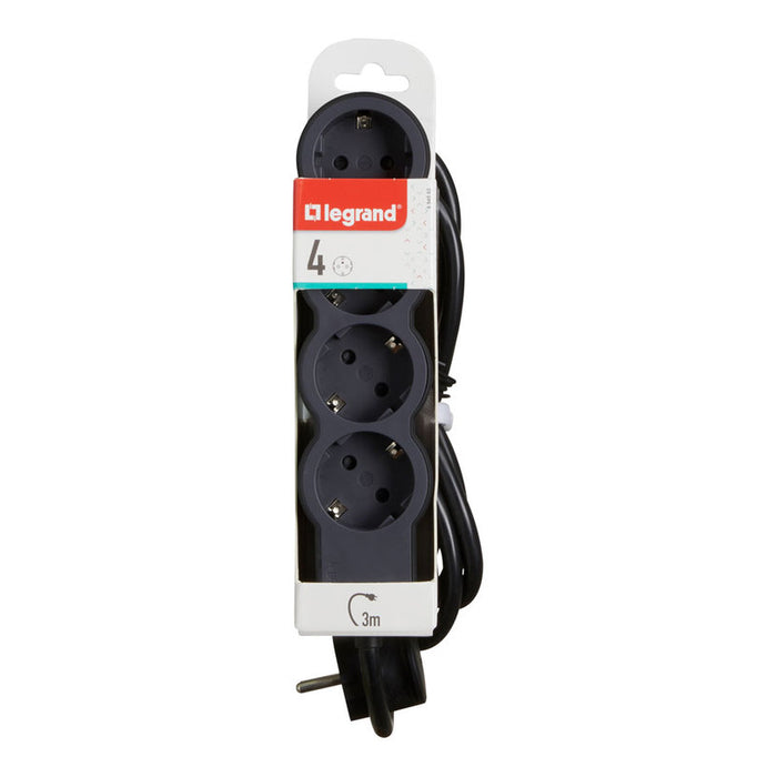 РАЗКЛОНИТЕЛ ЧЕРЕН/ТЪМНОСИВ LEGRAND 4 ГНЕЗДА / 3 М. 694562