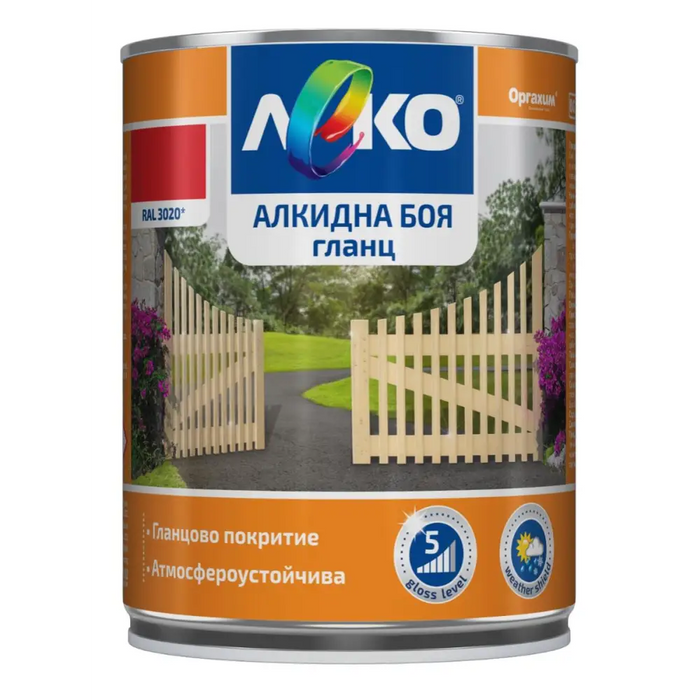 ЛЕКО АЛКИДНА БОЯ ГЛАНЦ RAL 3002 650 МЛ
