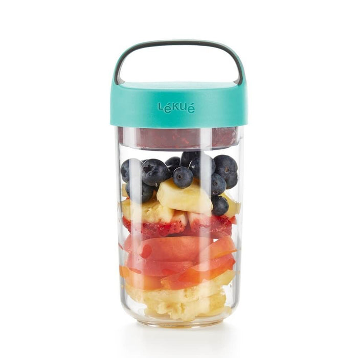 Купичка за храна Lekue – On The Go, 600 ml, тюркоаз