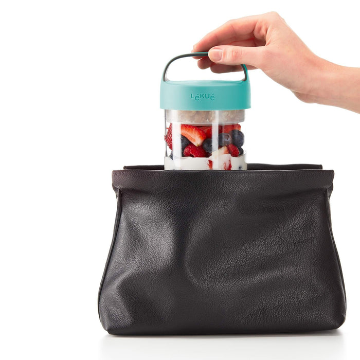 Купичка за храна Lekue – On The Go, 600 ml, тюркоаз