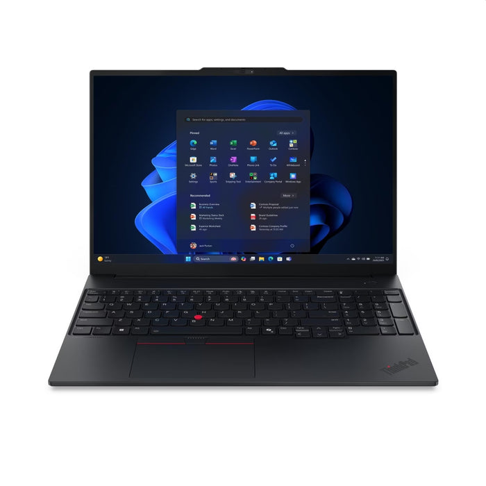 Lenovo ThinkPad E16 G3 Intel Core Ultra 7 255H, 16C (до 5.1GHz, 24MB), 32GB DDR5-5600, 1TB SSD, 16" WUXGA (1920x1200) IPS AG, Intel Arc 140T GPU Graphics, 1080p&IR камера, подсветка на клавиатурата, английски език, 4-клетъчна батерия, FPR, WLAN, BT, Win 1