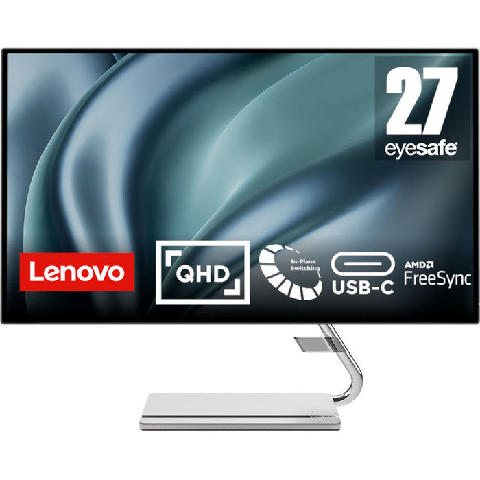 Монитор LENOVO Q27H-20 66EDUAC1EU 0.233 мм, 178°/178°, IPS, 27.0 ", 68.6 см, 2560x1440, 70.00 Hz, HDMI, DisplayPort, USB-C, СРЕБРИСТ