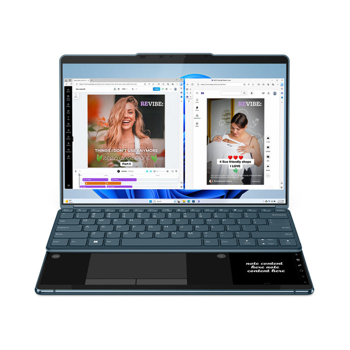Ултрабук LENOVO YOGA BOOK 9 13IMU9 83FF001YRM 13.3 ", INTEL CORE ULTRA 7 155U, RAM 32 GB, SSD 1000 GB, INTEL UHD GRAPHICS, WINDOWS 11, TIDAL TEAL