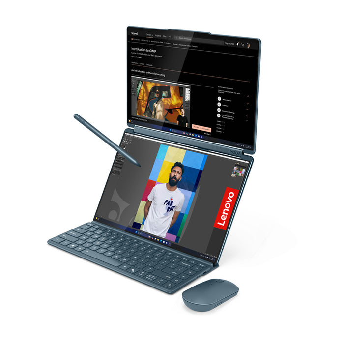 LENOVO Yoga Book 9 Intel Core Ultra 7 255H 14 инча 2.8K OLED 500N 120Hz 32GB DDR5x 1TB PCIe W11H Tidal Teal