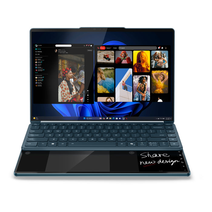 LENOVO Yoga Book 9 Intel Core Ultra 7 255H 14 инча 2.8K OLED 500N 120Hz 32GB DDR5x 1TB PCIe W11H Tidal Teal