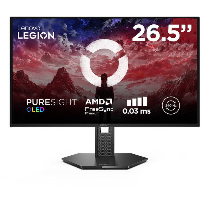 LENOVO Legion 27Q-10 26.5-инчов QD-OLED 2560x1440 16:9 240Hz 200cd/m2 1.5M:1 0.03ms 2xHDMI 2.1 1xDP 1.4 99 sRGB 3 години гаранция