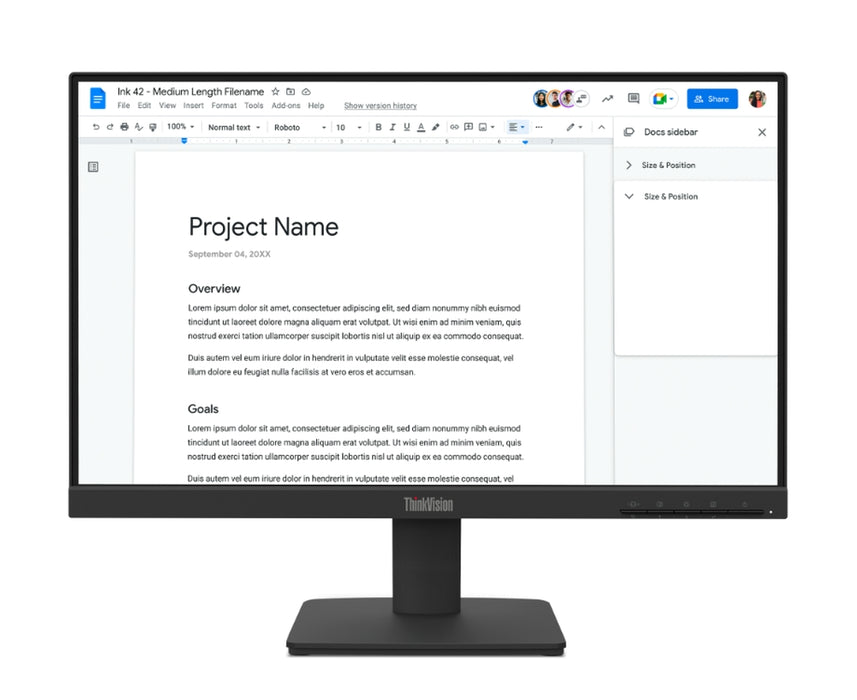 Lenovo ThinkVision S22-4e 21.5" IPS, WLED, 1920x1080, 16:9, 4ms, 100Hz, 250 cd/m2, 1300:1, HDMI, VGA, накланяща се стойка