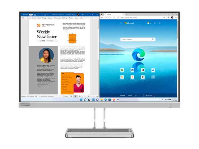 LENOVO L27i-4A 27inch IPS FHD 1920x1080 WLED 16:9 100Hz 300 cd/m2 1ms 2xHDMI VGA Speakers Cloud Grey 3y