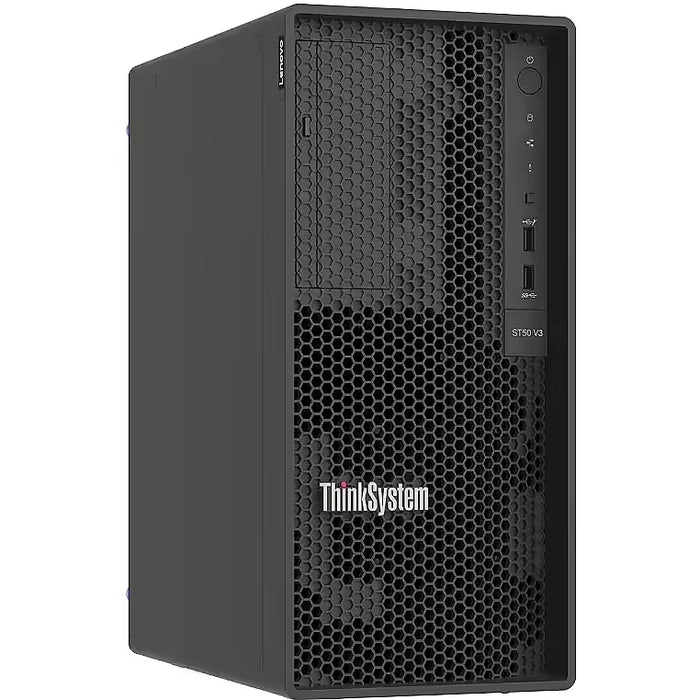 Lenovo ThinkSystem ST50 V3, Intel Xeon 6315P (2,80 GHz, 4-ядрен, 12 MB Cache, 55W), 1x16GB 1Rx8, O/B, 3,5" NHS (3), SW RAID, 1x500W, XCC2 Standard