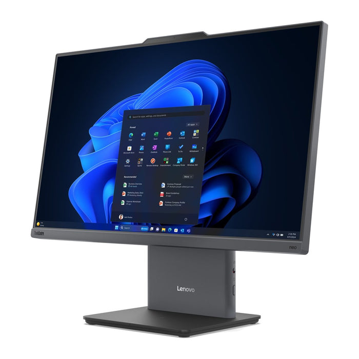 Lenovo ThinkCentre neo 50a G5 All-in-One PC, 5-то поколение Core i5-210H, 23.8" FHD IPS дисплей (250 нита), 16GB DDR5 RAM, 512GB SSD, вградена Intel графика, 5.0MP уебкамера, Windows 11 Pro, Luna Grey, 3-годишна гаранция на място