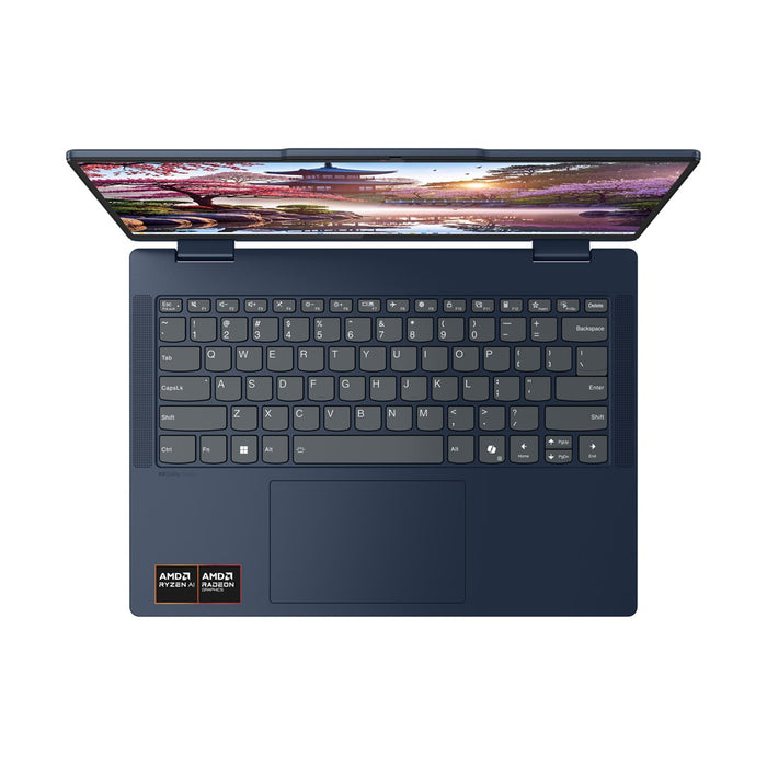 Lenovo IdeaPad 5 2-в-1 14AKP10 Copilot+ PC AMD Ryzen™ AI 7 350 Хибриден (2-в-1) 35.6 см (14") Сензорен екран WUXGA 16 GB LPDDR5x-SDRAM 1 TB SSD Wi-Fi 7 (802.11be) Windows 11 Home Английски Син Нов Преопакован/Преопакован