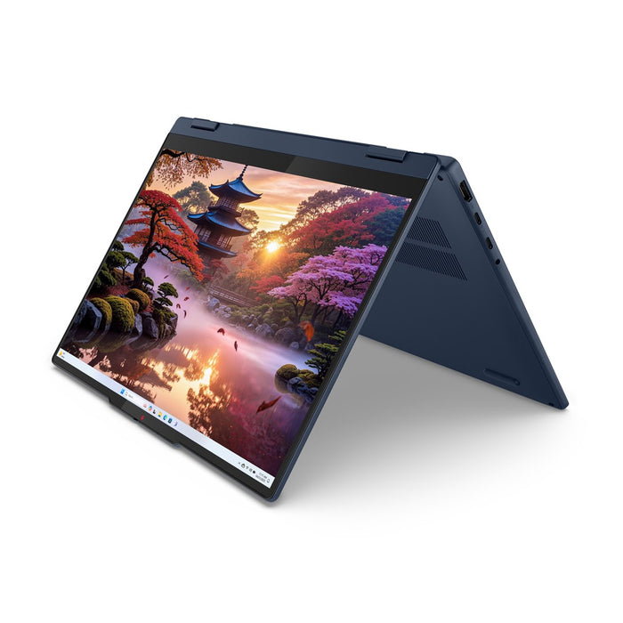 Lenovo IdeaPad 5 2-в-1 14AKP10 Copilot+ PC AMD Ryzen™ AI 7 350 Хибриден (2-в-1) 35.6 см (14") Сензорен екран WUXGA 16 GB LPDDR5x-SDRAM 1 TB SSD Wi-Fi 7 (802.11be) Windows 11 Home Английски Син Нов Преопакован/Преопакован