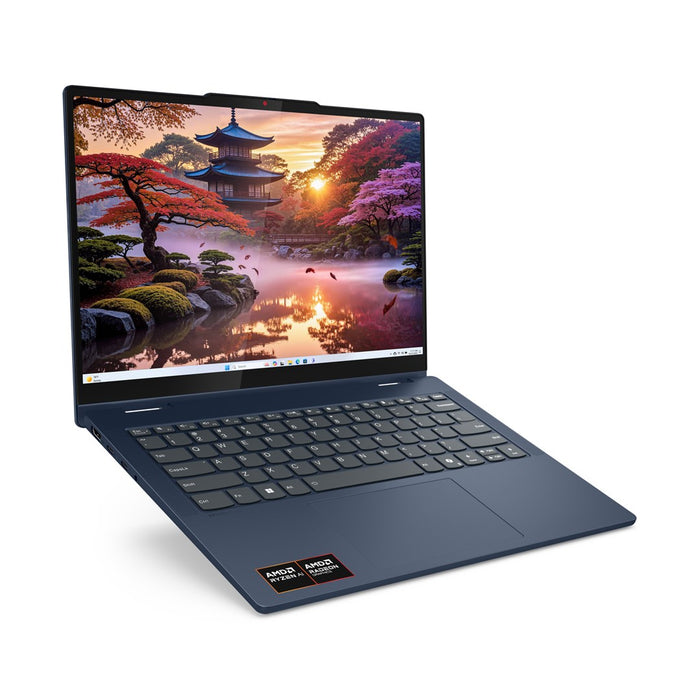 Lenovo IdeaPad 5 2-в-1 14AKP10 Copilot+ PC AMD Ryzen™ AI 7 350 Хибриден (2-в-1) 35.6 см (14") Сензорен екран WUXGA 16 GB LPDDR5x-SDRAM 1 TB SSD Wi-Fi 7 (802.11be) Windows 11 Home Английски Син Нов Преопакован/Преопакован