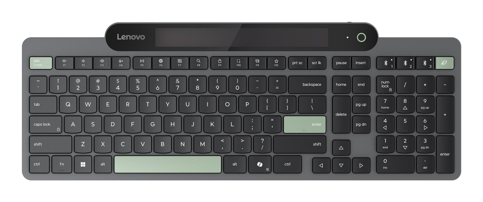Клавиатура Lenovo 4Y41R69489 за дома/офиса, Bluetooth, американски английски, черен, зелен