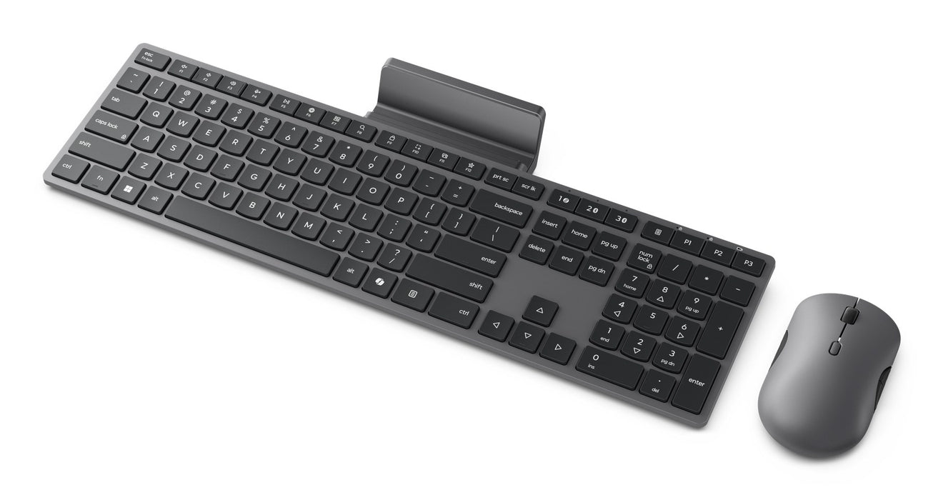 Lenovo 700 Модерна клавиатура Мишка включена Офис RF Безжична + Bluetooth Американски английски Сив