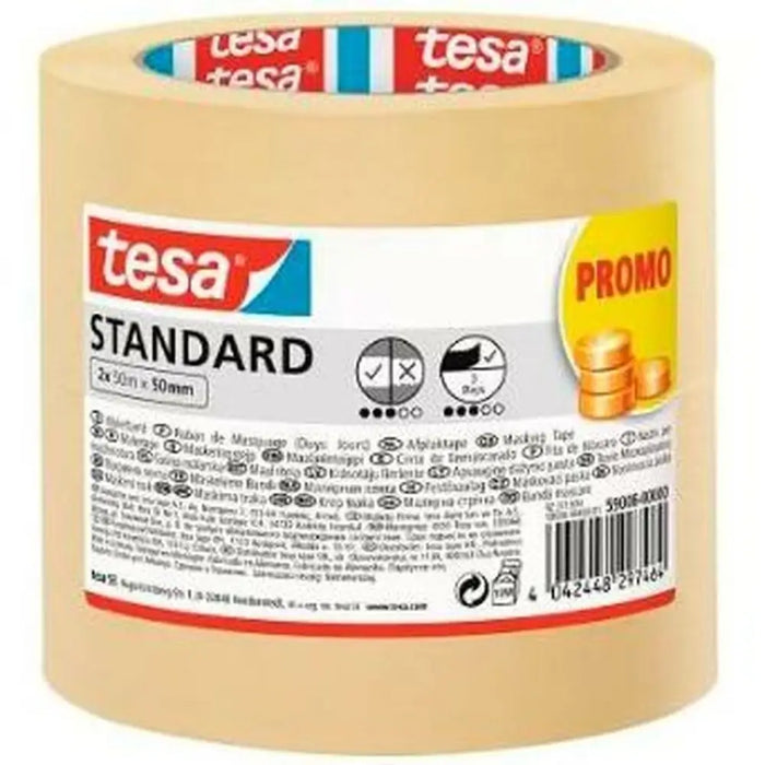 Лента маска TESA STANDARD Жълт 50 mm x 50 m 2 Части (18