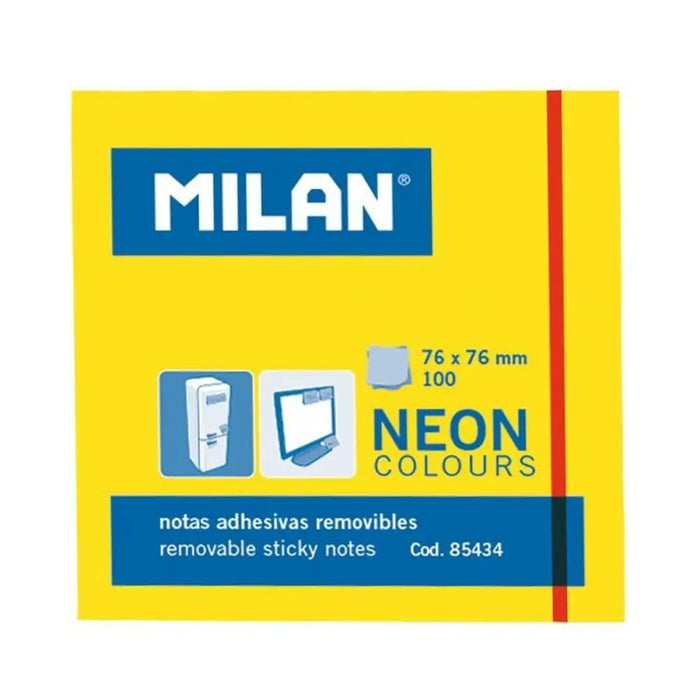 Лепящи Листчета Milan Жълт 76 x 76 mm (10 броя)