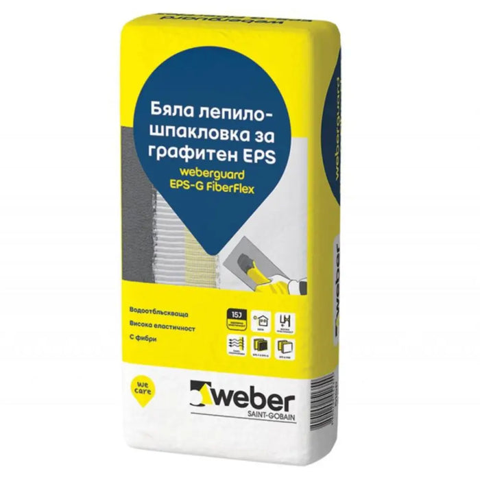 ЛЕПИЛО ШПАКЛОВКА EPS FIBER FLEX БЯЛ 25КГ