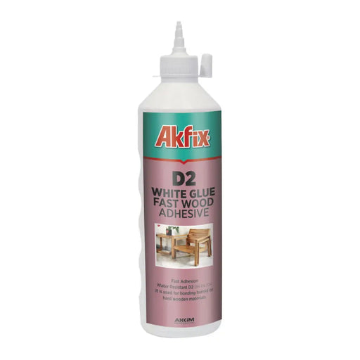 ЛЕПИЛО ЗА ДЪРВО БЯЛО PVA D2 БЯЛО 500 G AKFIX