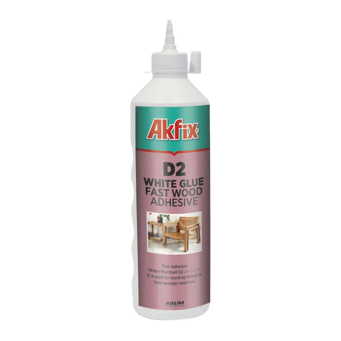 ЛЕПИЛО ЗА ДЪРВО БЯЛО PVA D2 БЯЛО 500 G AKFIX