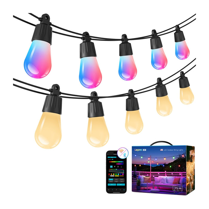 LEPRO ZB1-15 Wi-Fi гирлянд с лампички, 15 м