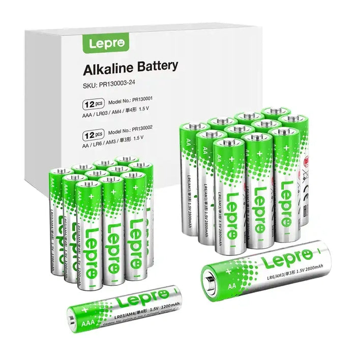 LEPRO 130003-24 AA/AAA алкални батерии, пакет от 24