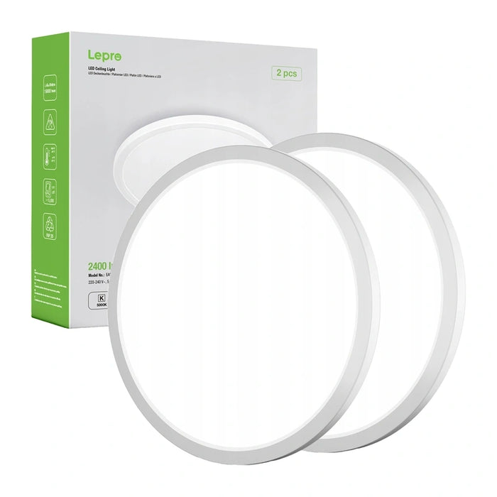 LEPRO 1500038-DW-EU-2 Плафон, 18W, 1800 lm, 2 бр.