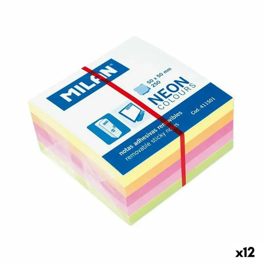 Лепящи Листчета Milan Neon colours Многоцветен 50 x 50 mm