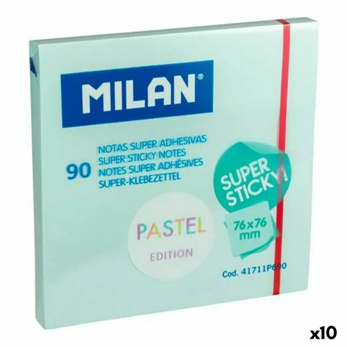 Лепящи Листчета Milan Пастелно Синьо 76 x 76 mm (10 броя)