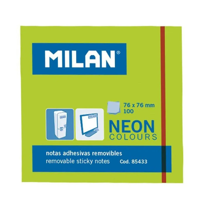 Лепящи Листчета Milan Зелен 76 x 76 mm (10 броя)
