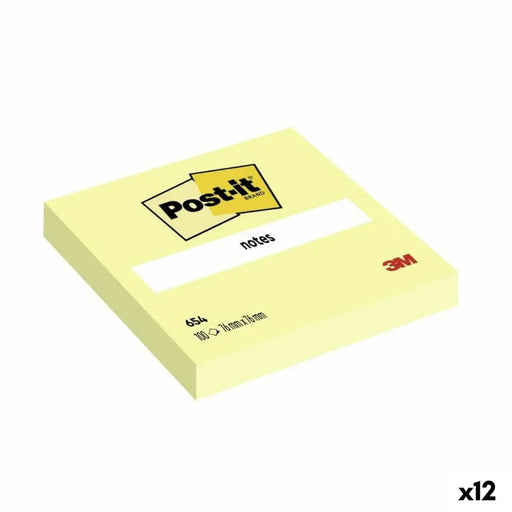Лепящи Листчета Post-it 654 Жълт 76 x 76 mm (12 броя)