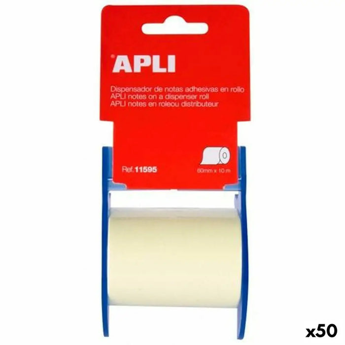 Лепящи Листчета Apli Жълт 60 mm 10 m (50 броя)