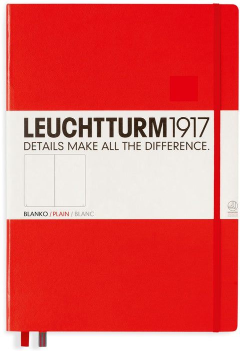 Тефтер Leuchtturm1917 Master Classic - А4+, бели страници, червен