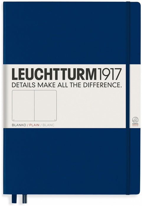 Тефтер Leuchtturm1917 Master Classic - А4+, бели страници, син