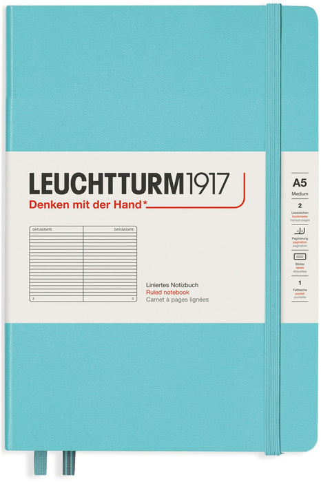 Тефтер Leuchtturm1917 Rising Colors - А5, линиран, Aquamarine