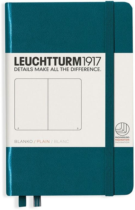 Джобен тефтер Leuchtturm1917 - A6, бели страници, Pacific Green