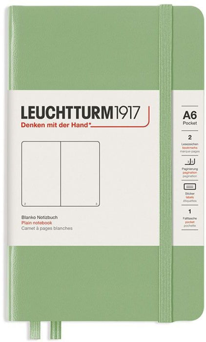 Джобен тефтер Leuchtturm1917 - A6, бели страници, Sagе
