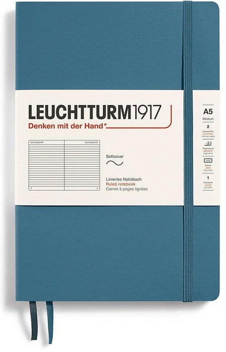 Тефтер Leuchtturm1917 Natural Colors - A5, син, линиран, меки корици