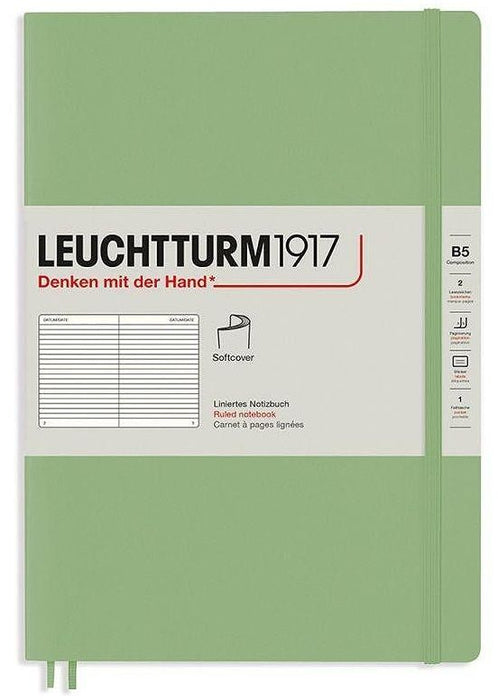Тефтер Leuchtturm1917 Composition - B5, светлозелен, линиран, меки корици