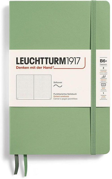 Тефтер Leuchtturm1917 Paperback - B6+, светлозелен, страници на точки, меки корици