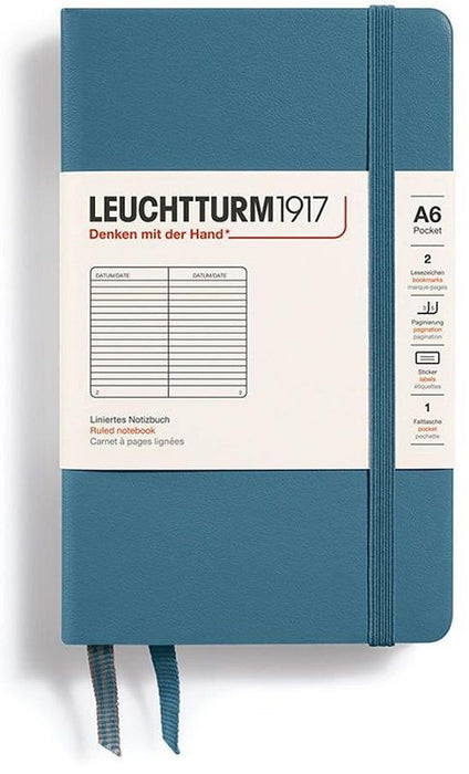 Джобен тефтер Leuchtturm1917 Rising Colors - A6, светлосин, линиран, твърди корици